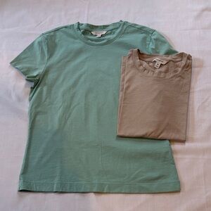 Banana Republic Basic T-Shirts in Sage and Taupe